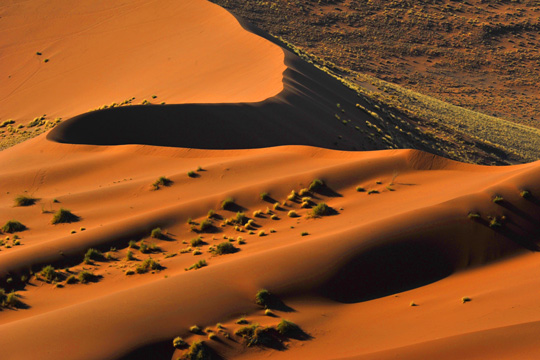 Photo de dunes dans le Namib